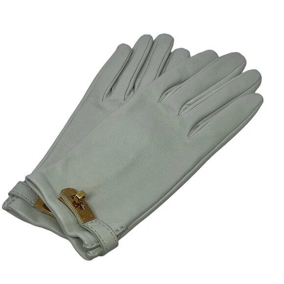 HERMES - Light gray Lambskin Women&#039;s Gloves  459-052225 - Picture 1 of 4